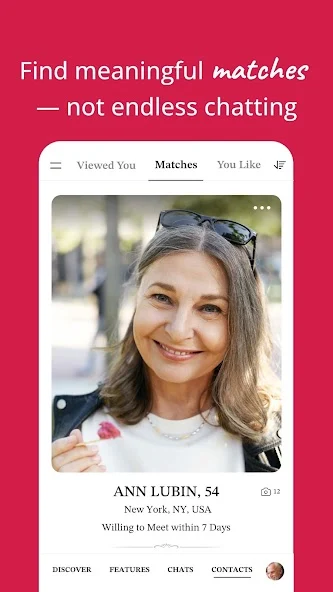 SilverSingles app profile discovery, shown in official Google Play artwork